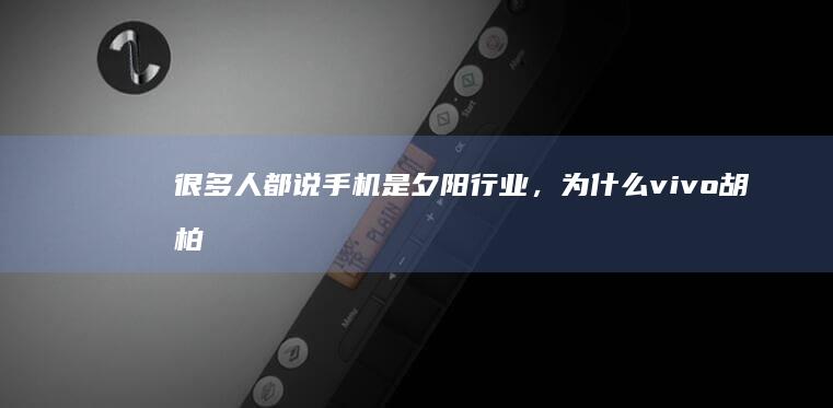 很多人都说手机是夕阳行业，为什么 vivo 胡柏山说「好行业能穿越周期，手机行业就是最好的行业之一」？